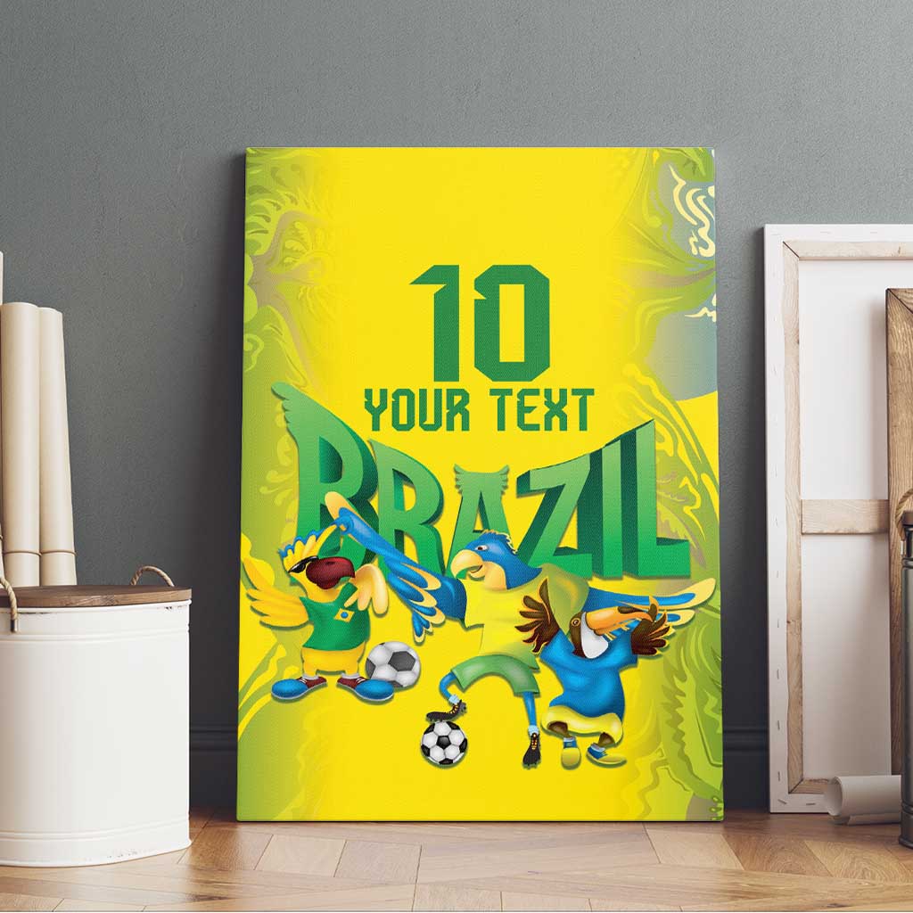 Brazil Football Custom Canvas Wall Art Brasil Birds Mascot Bora Brasil!