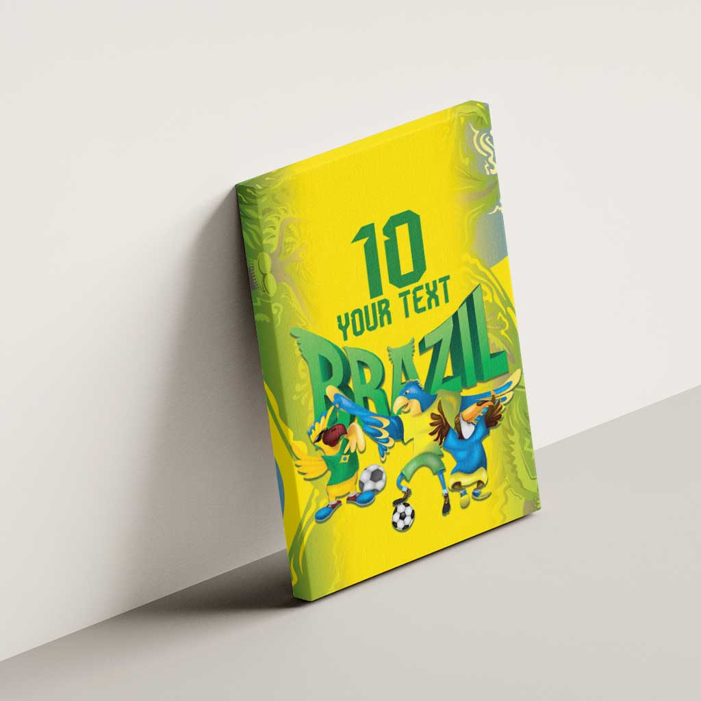 Brazil Football Custom Canvas Wall Art Brasil Birds Mascot Bora Brasil!