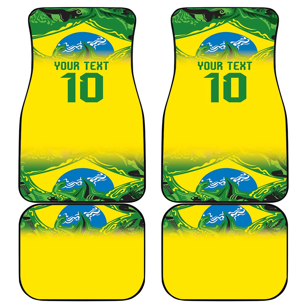 Brazil Football Custom Car Mats Brasil Birds Mascot Bora Brasil!