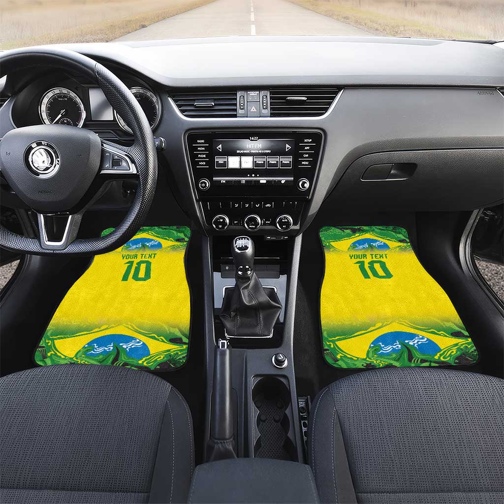 Brazil Football Custom Car Mats Brasil Birds Mascot Bora Brasil!