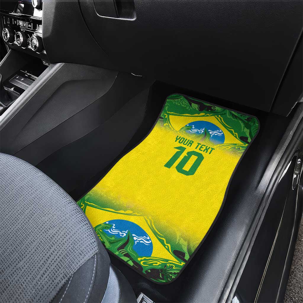 Brazil Football Custom Car Mats Brasil Birds Mascot Bora Brasil!