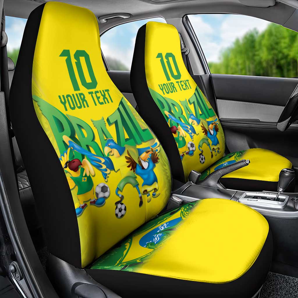 Brazil Football Custom Car Seat Cover Brasil Birds Mascot Bora Brasil!