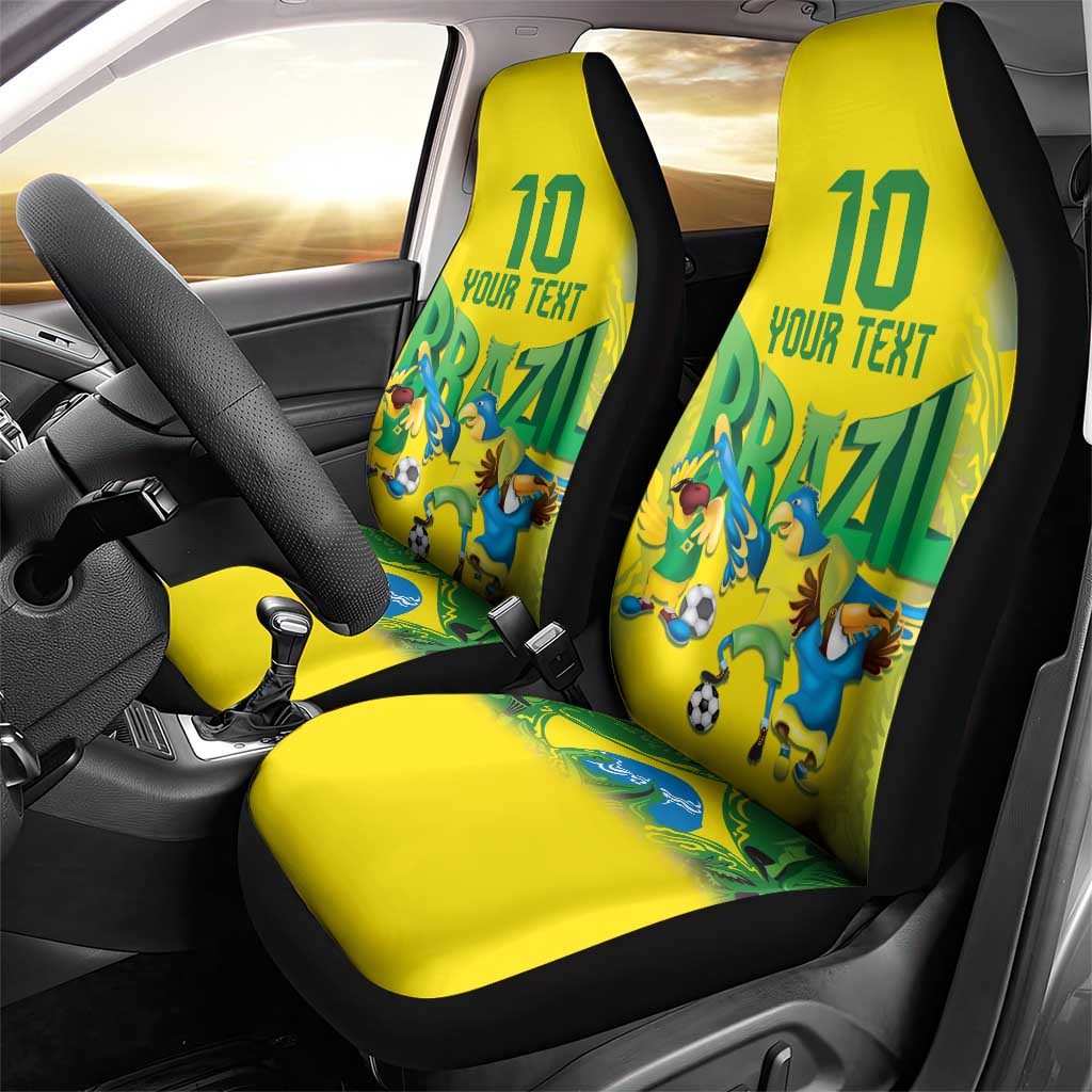 Brazil Football Custom Car Seat Cover Brasil Birds Mascot Bora Brasil!