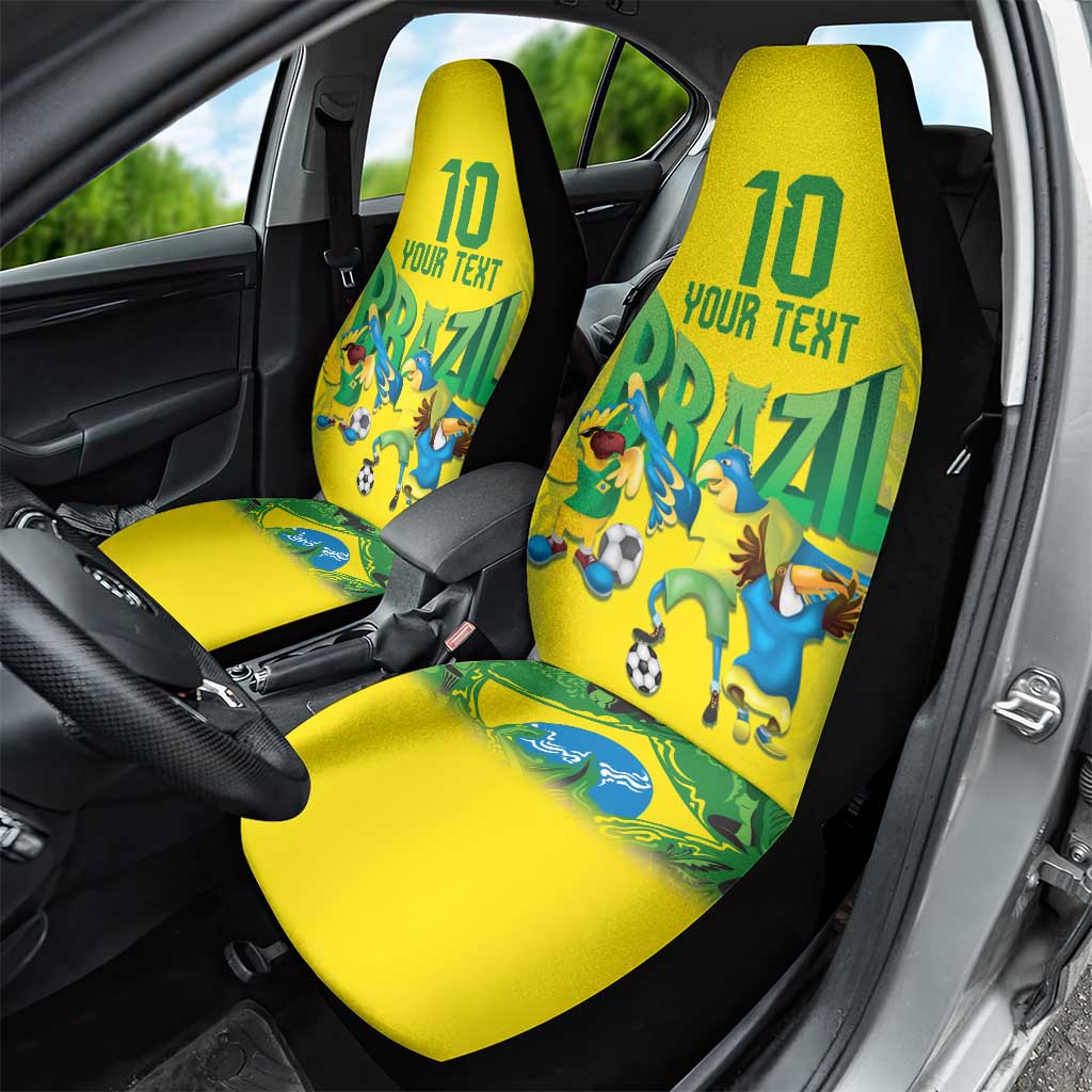 Brazil Football Custom Car Seat Cover Brasil Birds Mascot Bora Brasil!
