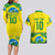Brazil Football Custom Couples Matching Long Sleeve Bodycon Dress and Hawaiian Shirt Brasil Birds Mascot Bora Brasil!