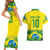 Brazil Football Custom Couples Matching Short Sleeve Bodycon Dress and Hawaiian Shirt Brasil Birds Mascot Bora Brasil!
