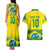 Brazil Football Custom Couples Matching Tank Maxi Dress and Hawaiian Shirt Brasil Birds Mascot Bora Brasil!