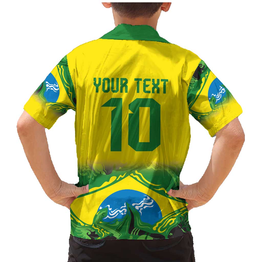 Brazil Football Custom Family Matching Mermaid Dress and Hawaiian Shirt Brasil Birds Mascot Bora Brasil!