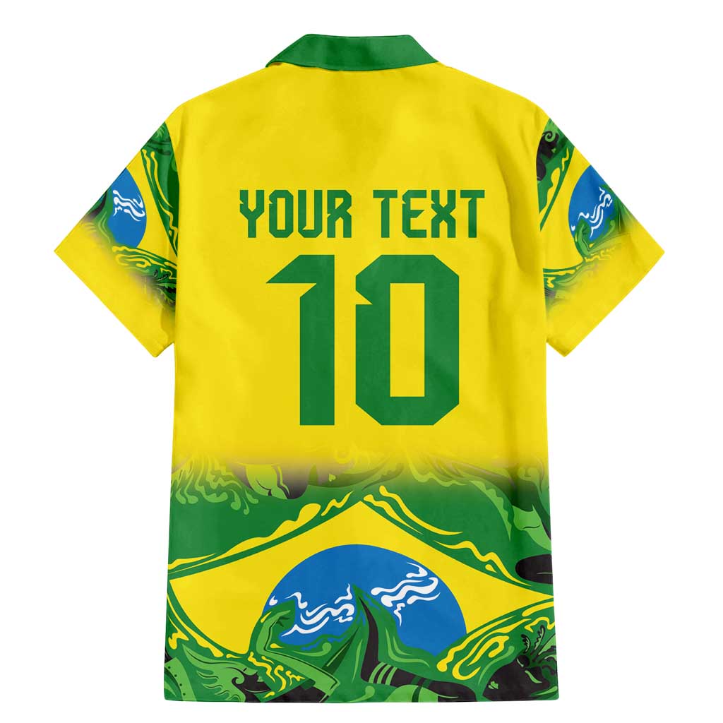 Brazil Football Custom Family Matching Mermaid Dress and Hawaiian Shirt Brasil Birds Mascot Bora Brasil!