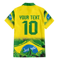 Brazil Football Custom Family Matching Mermaid Dress and Hawaiian Shirt Brasil Birds Mascot Bora Brasil!