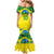 Brazil Football Custom Family Matching Mermaid Dress and Hawaiian Shirt Brasil Birds Mascot Bora Brasil!