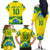 Brazil Football Custom Family Matching Off The Shoulder Long Sleeve Dress and Hawaiian Shirt Brasil Birds Mascot Bora Brasil!