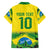 Brazil Football Custom Family Matching Off The Shoulder Long Sleeve Dress and Hawaiian Shirt Brasil Birds Mascot Bora Brasil!