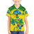 Brazil Football Custom Family Matching Off The Shoulder Long Sleeve Dress and Hawaiian Shirt Brasil Birds Mascot Bora Brasil!