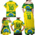 Brazil Football Custom Family Matching Off Shoulder Maxi Dress and Hawaiian Shirt Brasil Birds Mascot Bora Brasil!