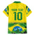 Brazil Football Custom Family Matching Off Shoulder Maxi Dress and Hawaiian Shirt Brasil Birds Mascot Bora Brasil!