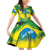 Brazil Football Custom Family Matching Off Shoulder Short Dress and Hawaiian Shirt Brasil Birds Mascot Bora Brasil!