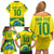 Brazil Football Custom Family Matching Off Shoulder Short Dress and Hawaiian Shirt Brasil Birds Mascot Bora Brasil!