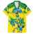 Brazil Football Custom Family Matching Off Shoulder Short Dress and Hawaiian Shirt Brasil Birds Mascot Bora Brasil!