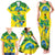 Brazil Football Custom Family Matching Tank Maxi Dress and Hawaiian Shirt Brasil Birds Mascot Bora Brasil!