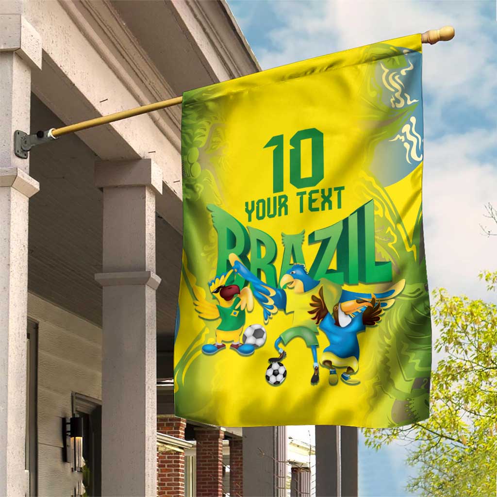 Brazil Football Custom Garden Flag Brasil Birds Mascot Bora Brasil!