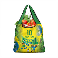 Brazil Football Custom Grocery Bag Brasil Birds Mascot Bora Brasil!