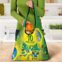 Brazil Football Custom Grocery Bag Brasil Birds Mascot Bora Brasil!