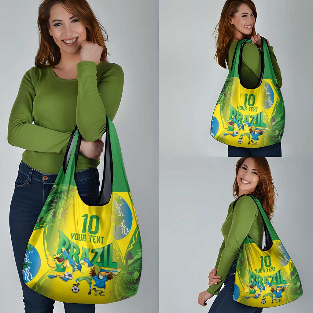 Brazil Football Custom Grocery Bag Brasil Birds Mascot Bora Brasil!