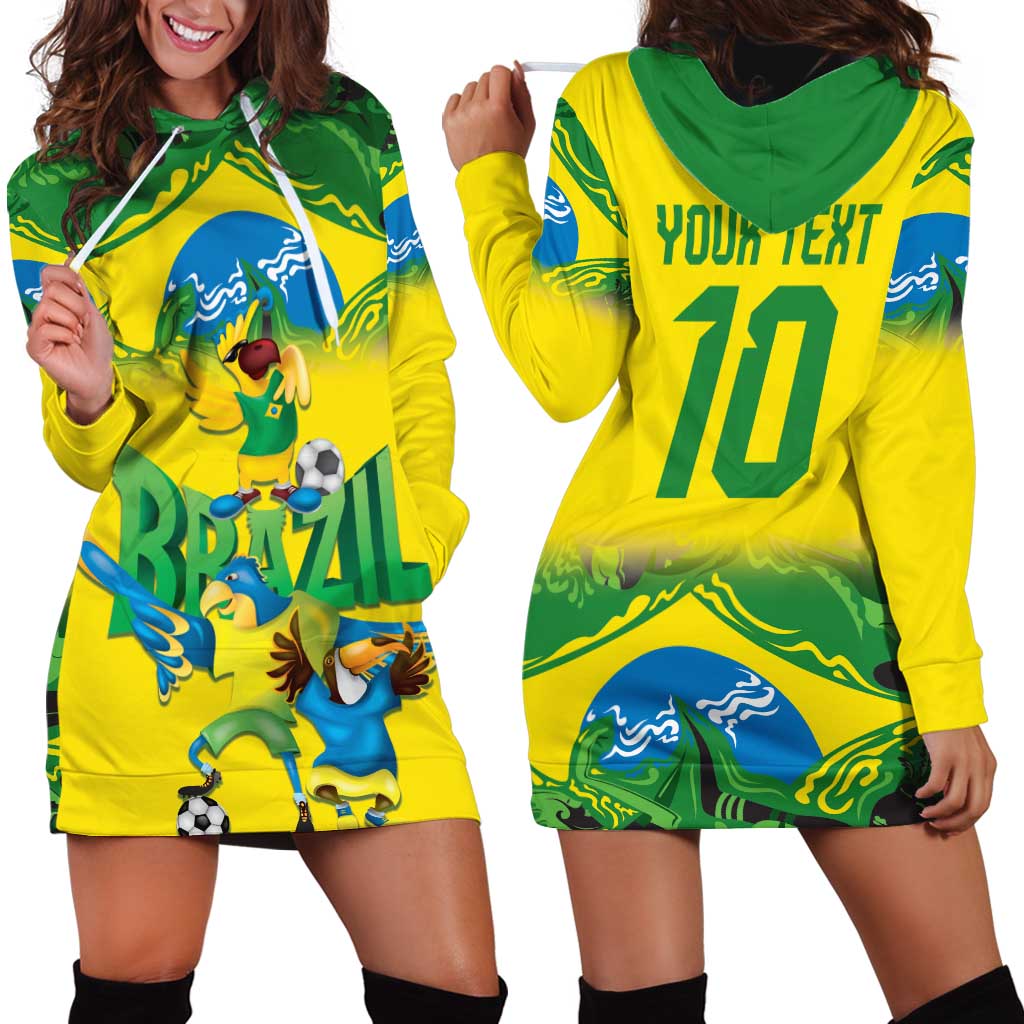 Brazil Football Custom Hoodie Dress Brasil Birds Mascot Bora Brasil!