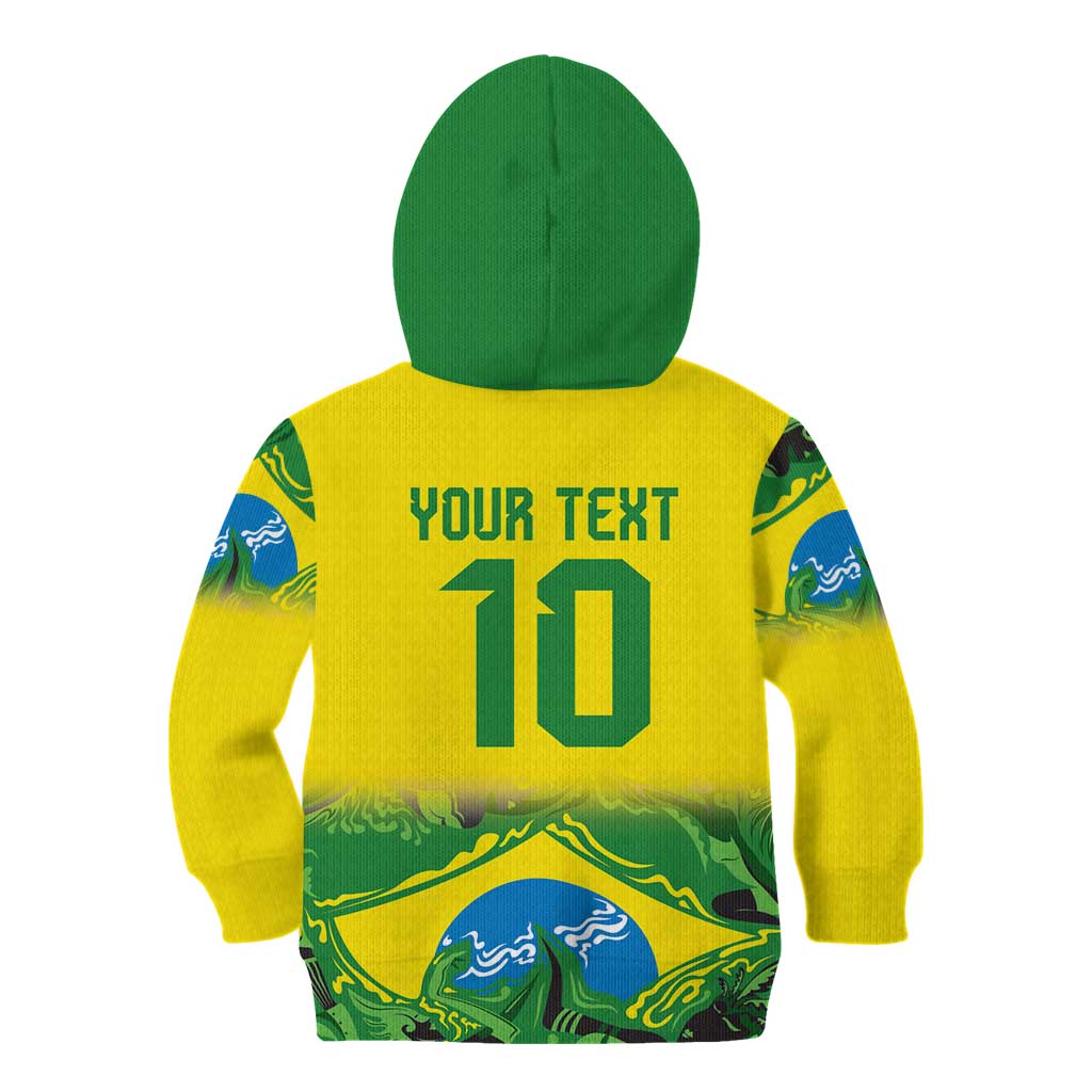 Brazil Football Custom Kid Hoodie Brasil Birds Mascot Bora Brasil!
