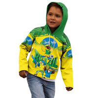 Brazil Football Custom Kid Hoodie Brasil Birds Mascot Bora Brasil!