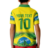 Brazil Football Custom Kid Polo Shirt Brasil Birds Mascot Bora Brasil!