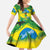 Brazil Football Custom Kid Short Sleeve Dress Brasil Birds Mascot Bora Brasil!