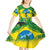 Brazil Football Custom Kid Short Sleeve Dress Brasil Birds Mascot Bora Brasil!
