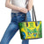 Brazil Football Custom Leather Tote Bag Brasil Birds Mascot Bora Brasil!