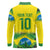 Brazil Football Custom Long Sleeve Polo Shirt Brasil Birds Mascot Bora Brasil!