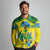 Brazil Football Custom Long Sleeve Polo Shirt Brasil Birds Mascot Bora Brasil!