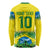 Brazil Football Custom Long Sleeve Shirt Brasil Birds Mascot Bora Brasil!