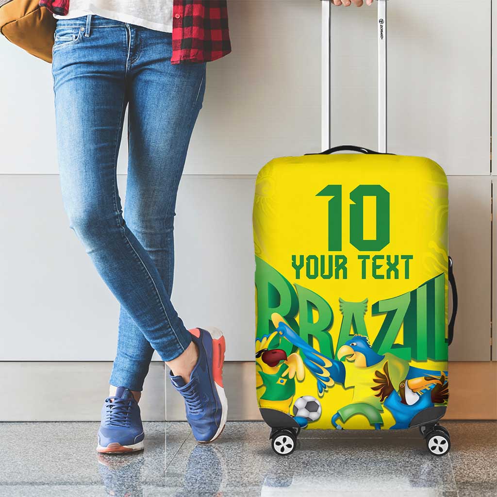 Brazil Football Custom Luggage Cover Brasil Birds Mascot Bora Brasil!