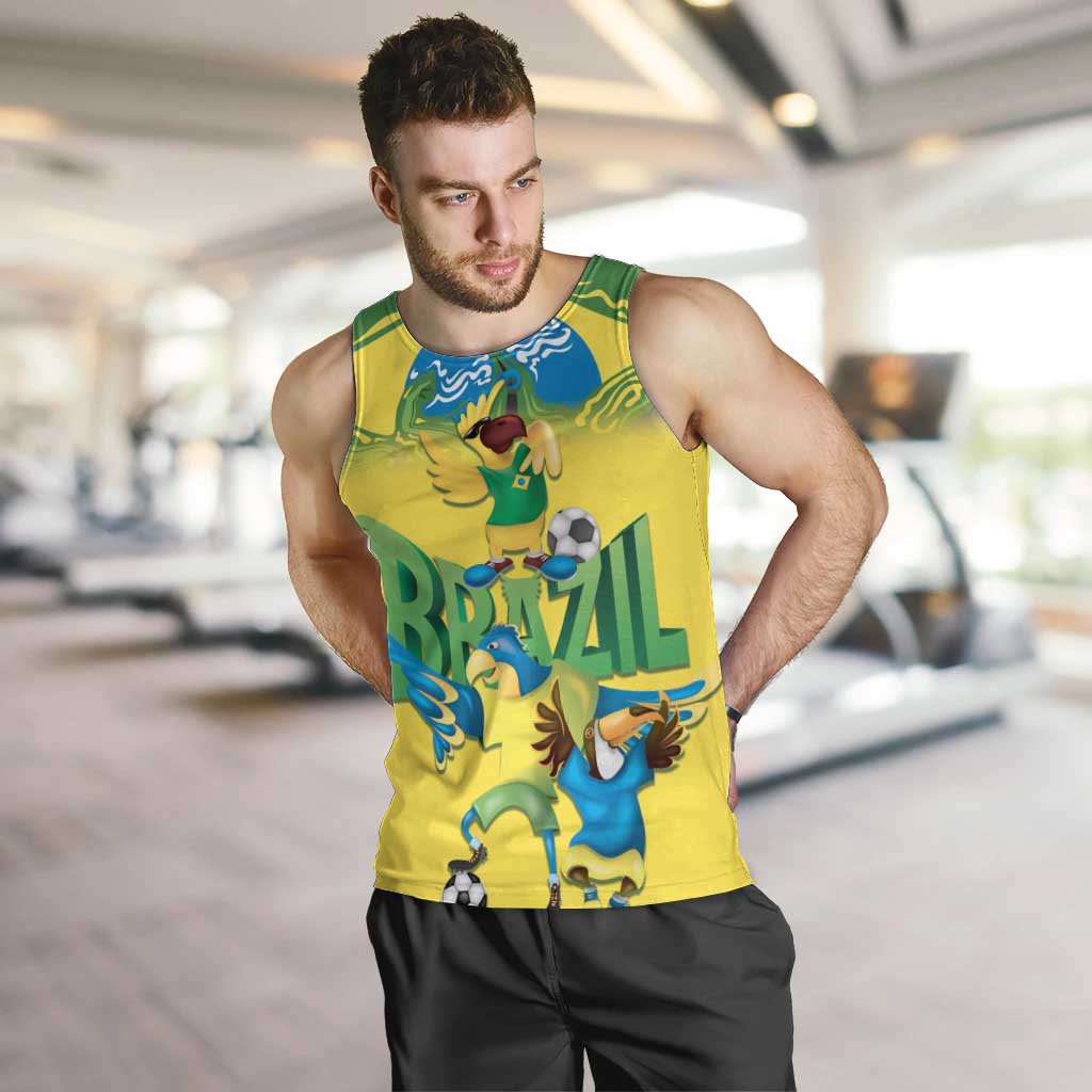Brazil Football Custom Men Tank Top Brasil Birds Mascot Bora Brasil!