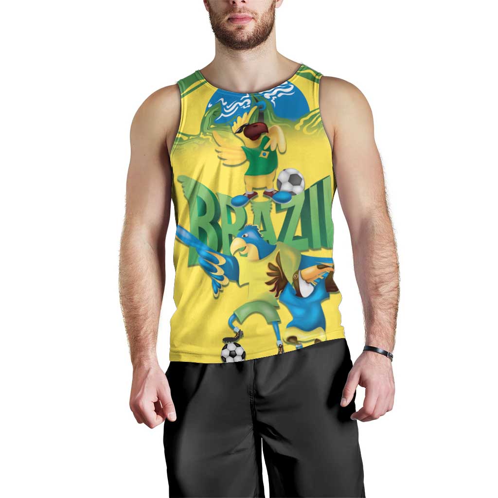 Brazil Football Custom Men Tank Top Brasil Birds Mascot Bora Brasil!