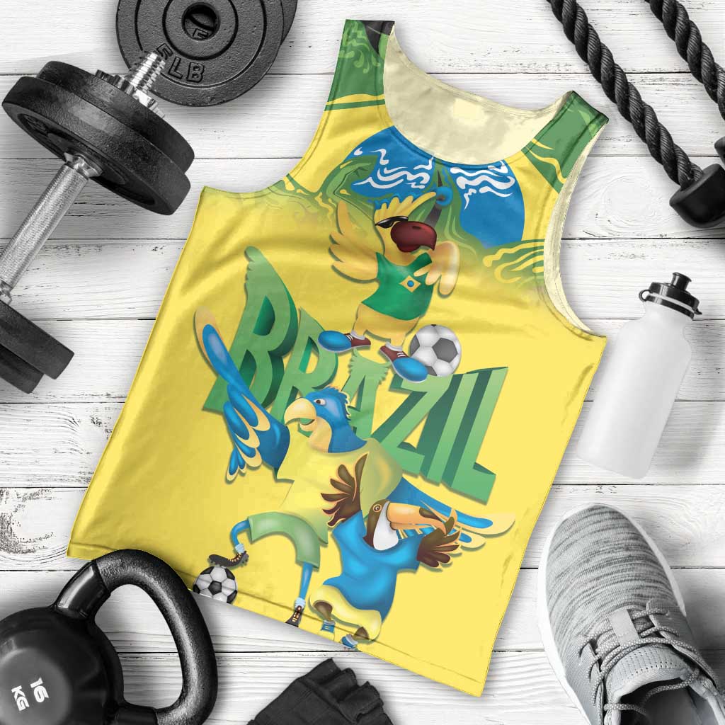 Brazil Football Custom Men Tank Top Brasil Birds Mascot Bora Brasil!