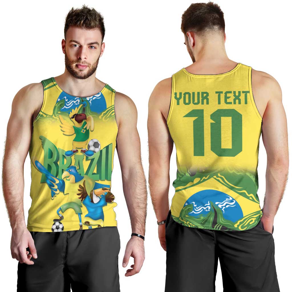 Brazil Football Custom Men Tank Top Brasil Birds Mascot Bora Brasil!