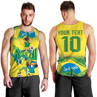 Brazil Football Custom Men Tank Top Brasil Birds Mascot Bora Brasil!