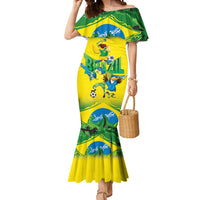 Brazil Football Custom Mermaid Dress Brasil Birds Mascot Bora Brasil!
