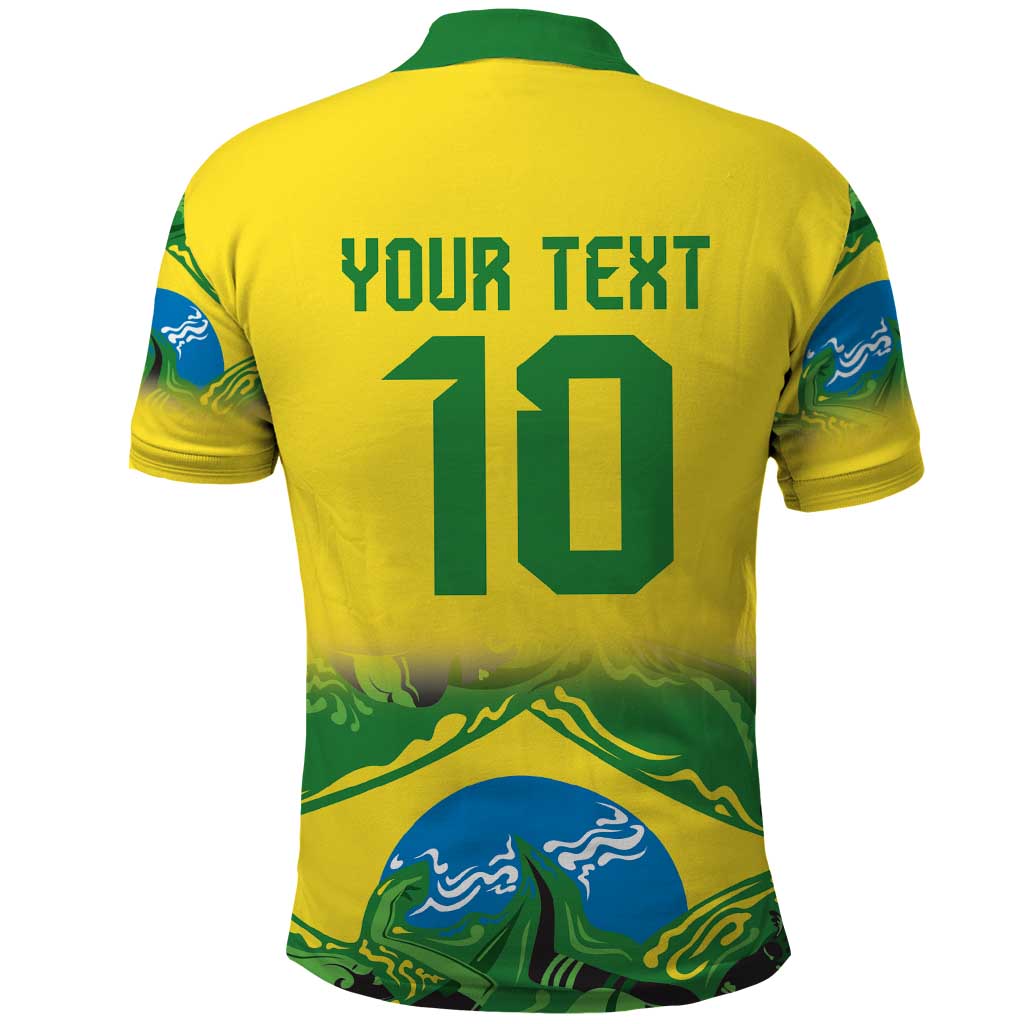 Brazil Football Custom Polo Shirt Brasil Birds Mascot Bora Brasil!