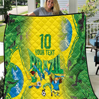 Brazil Football Custom Quilt Brasil Birds Mascot Bora Brasil!