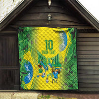 Brazil Football Custom Quilt Brasil Birds Mascot Bora Brasil!