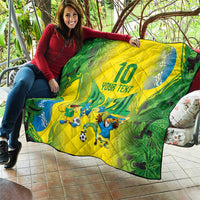 Brazil Football Custom Quilt Brasil Birds Mascot Bora Brasil!
