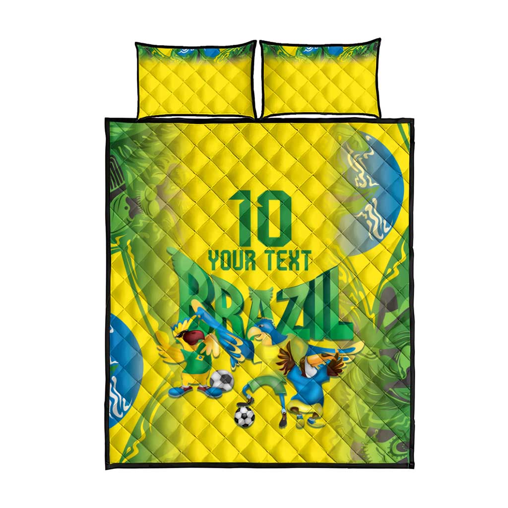 Brazil Football Custom Quilt Bed Set Brasil Birds Mascot Bora Brasil!